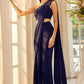 Midnight Muse: Elegant Navy Blue Ready-to-Wear Saree
