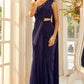 Midnight Muse: Elegant Navy Blue Ready-to-Wear Saree
